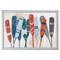 12" x 18" Pattern Paddles Framed Wall Art, Contemporary Coastal Home Décor, Plexiglass Facing and Hanging Hardware Included